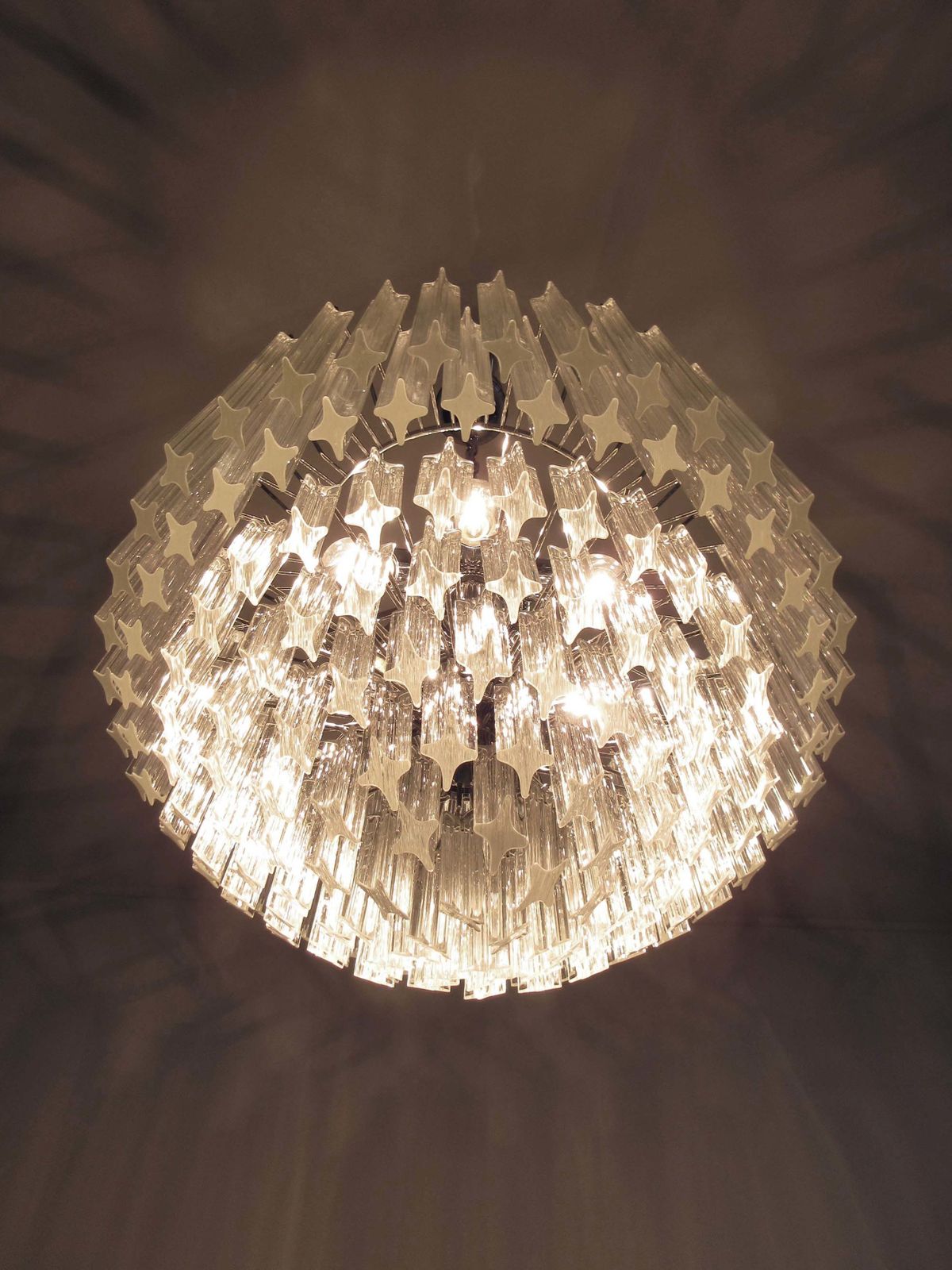 photo vinterior Modern Quadriedri Murano Glass Chandelier   163 Trasparent Prism Quadriedri