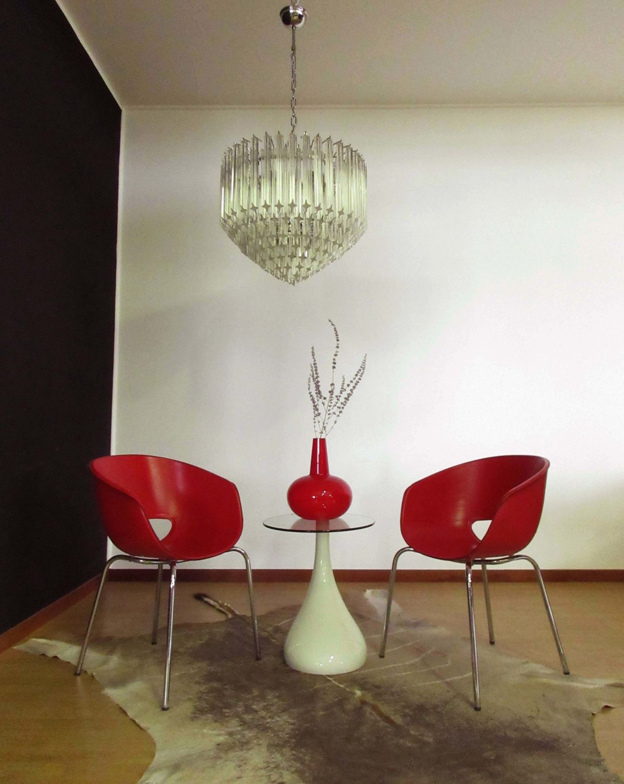 photo buy Modern Quadriedri Murano Glass Chandelier   163 Trasparent Prism Quadriedri