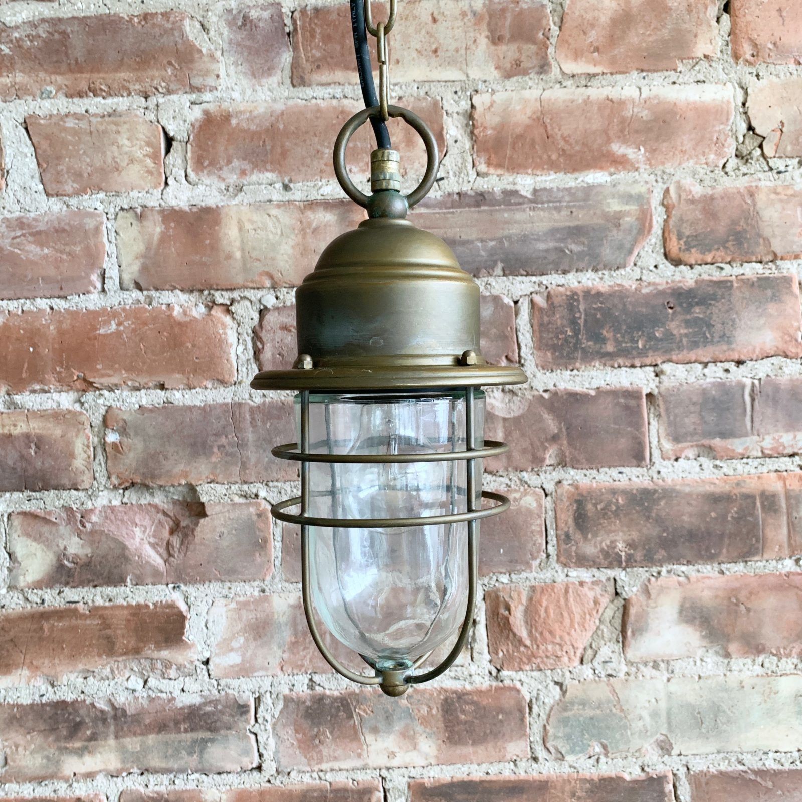 Contemporary Aged Brass Bulk Head Pendant photo buy