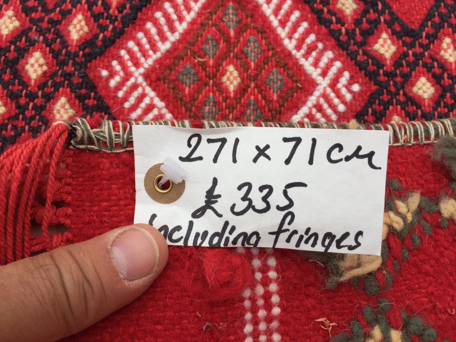 Narrow Kilim Runner Old Tunisian 271x71cm Chic Vintage Country Home Decor Kelim photo 335.0