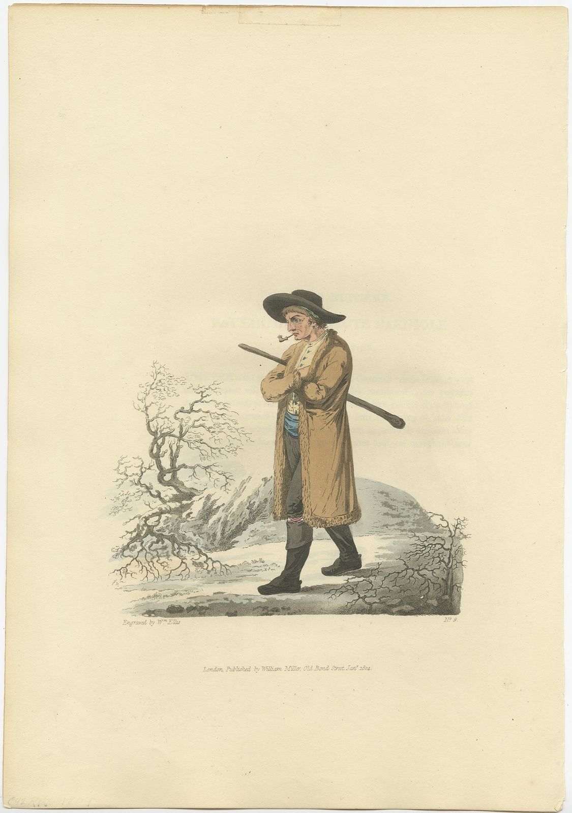Antique Print Of A Peasant Of Upper Carniola By Miller (1804)