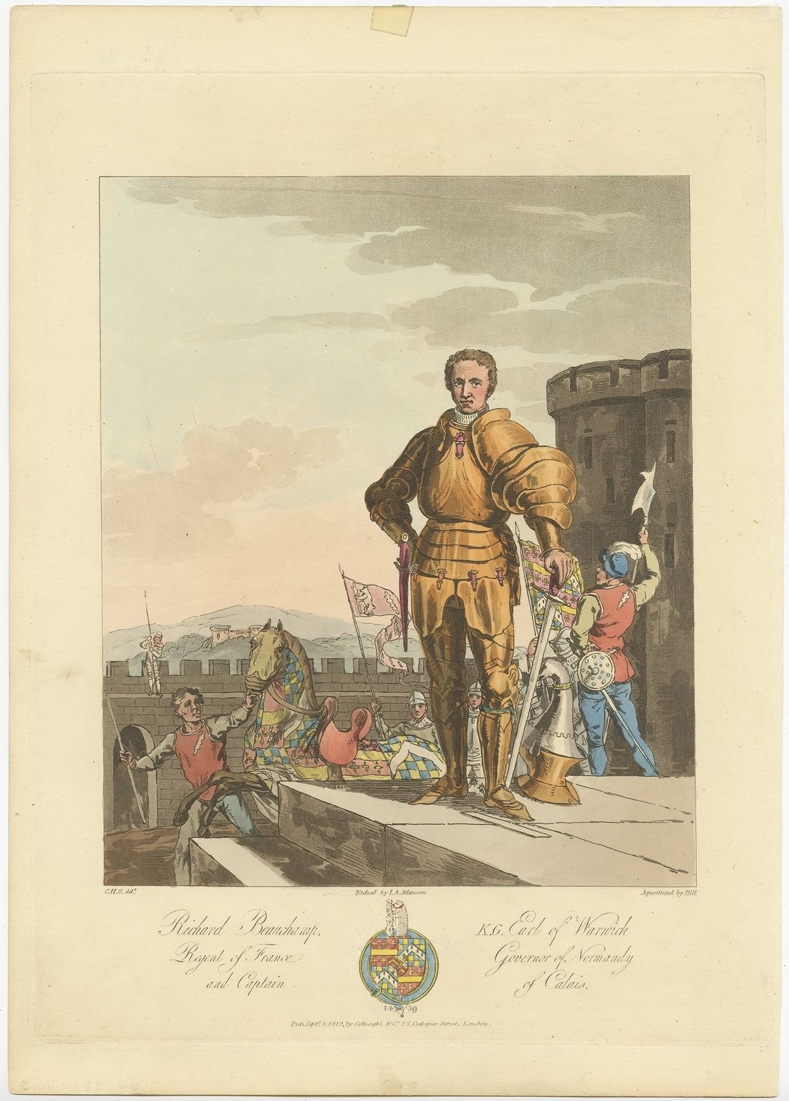 Antique Print Of Richard Beauchamp By Hill (1812)