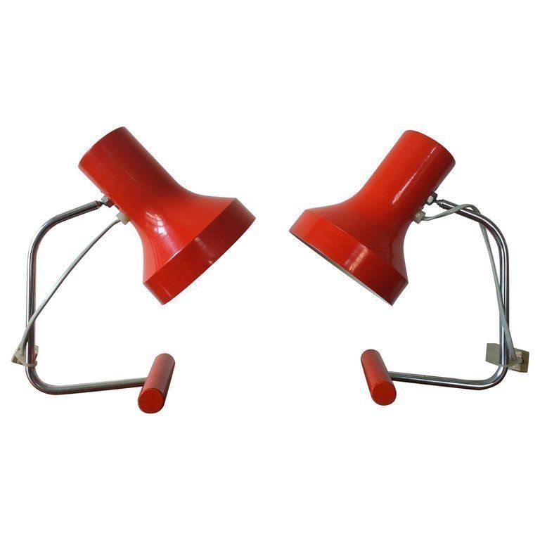 Pair Of Mid Century Table Lamps Napako, Josef Hurka, 1970s.