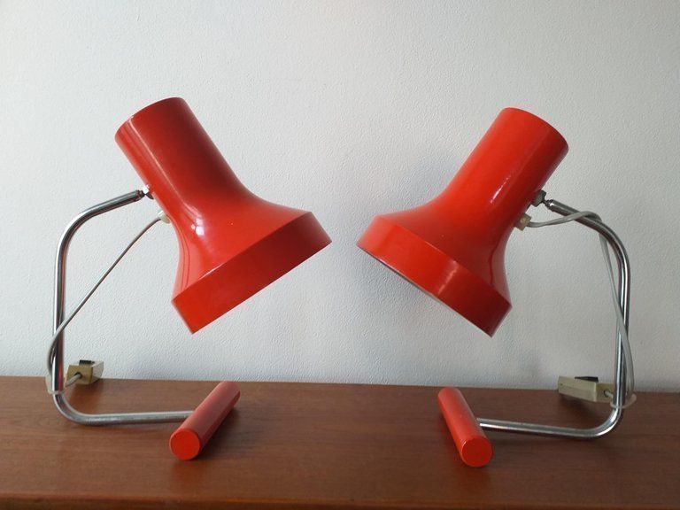 Pair Of Mid Century Table Lamps Napako, Josef Hurka, 1970s. photo buy