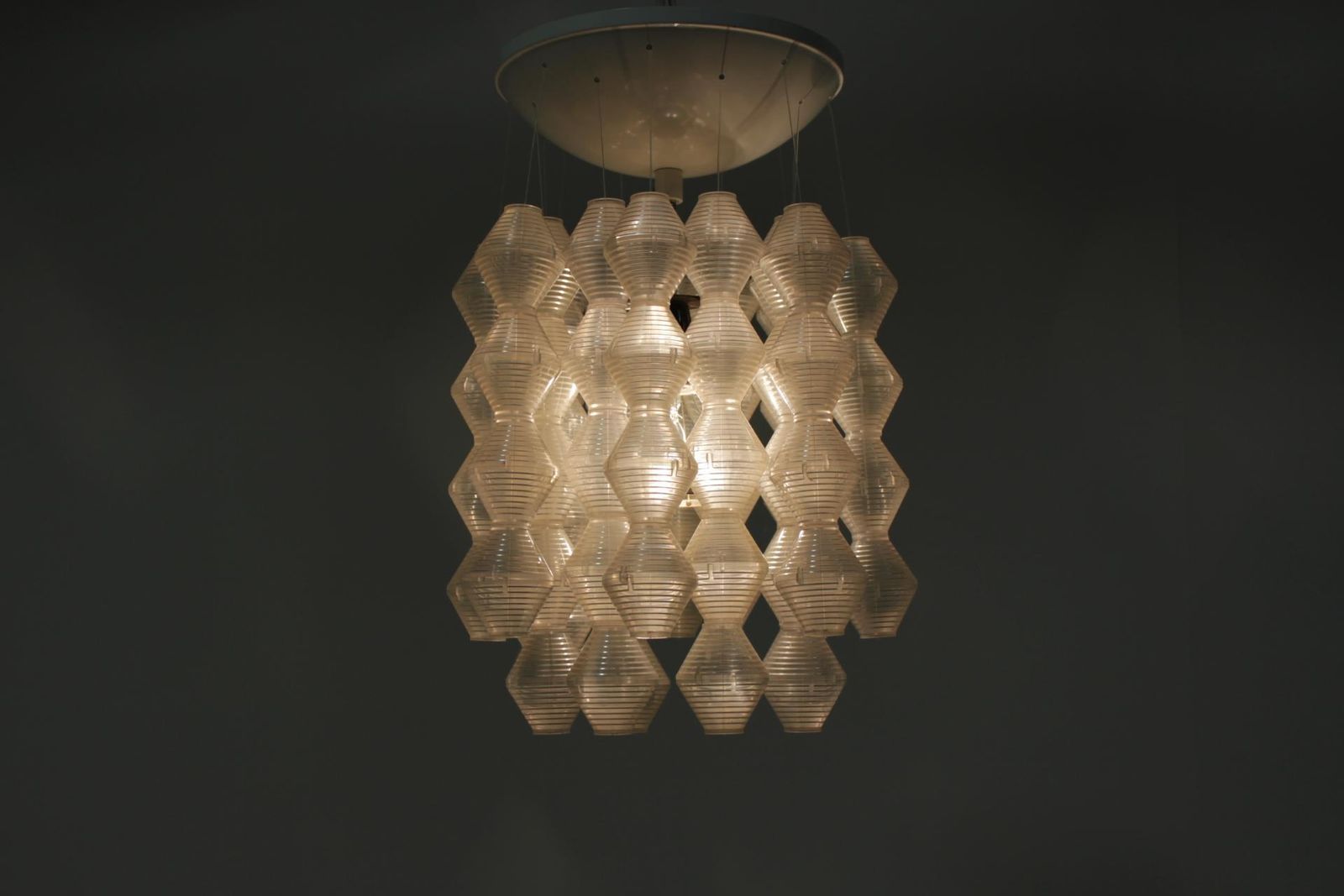 Pair Of Extraordinary Napako Pendants / Chandeliers, 1970s photo Lighting