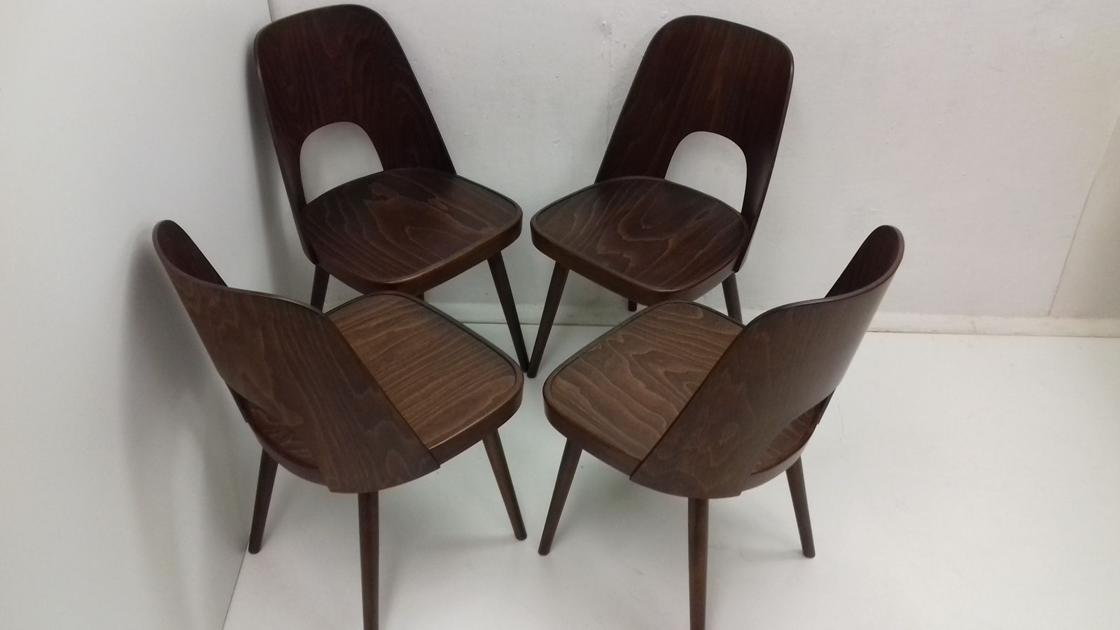 Set Of Four Wooden Chairs Designed By Oswald Haerdtl, 1950´S photo furniture
