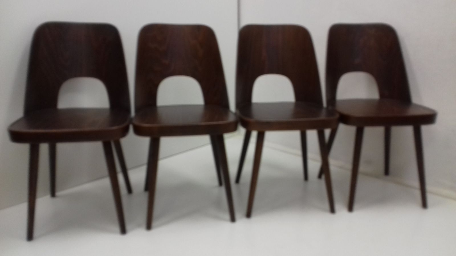 Set Of Four Wooden Chairs Designed By Oswald Haerdtl, 1950´S
