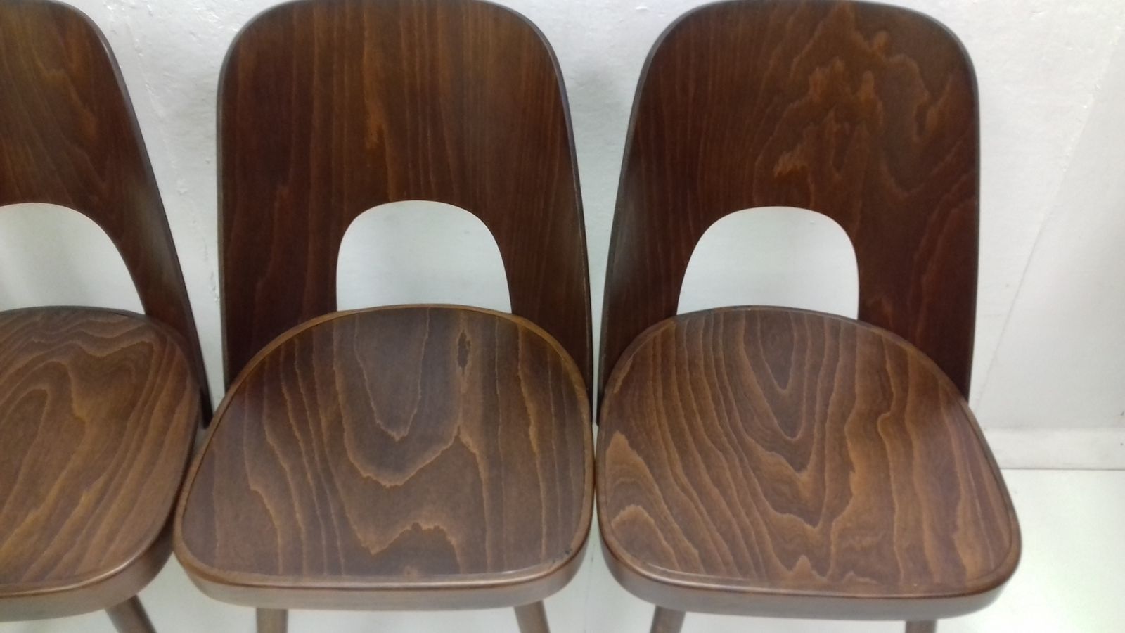 Set Of Four Wooden Chairs Designed By Oswald Haerdtl, 1950´S photo vintage