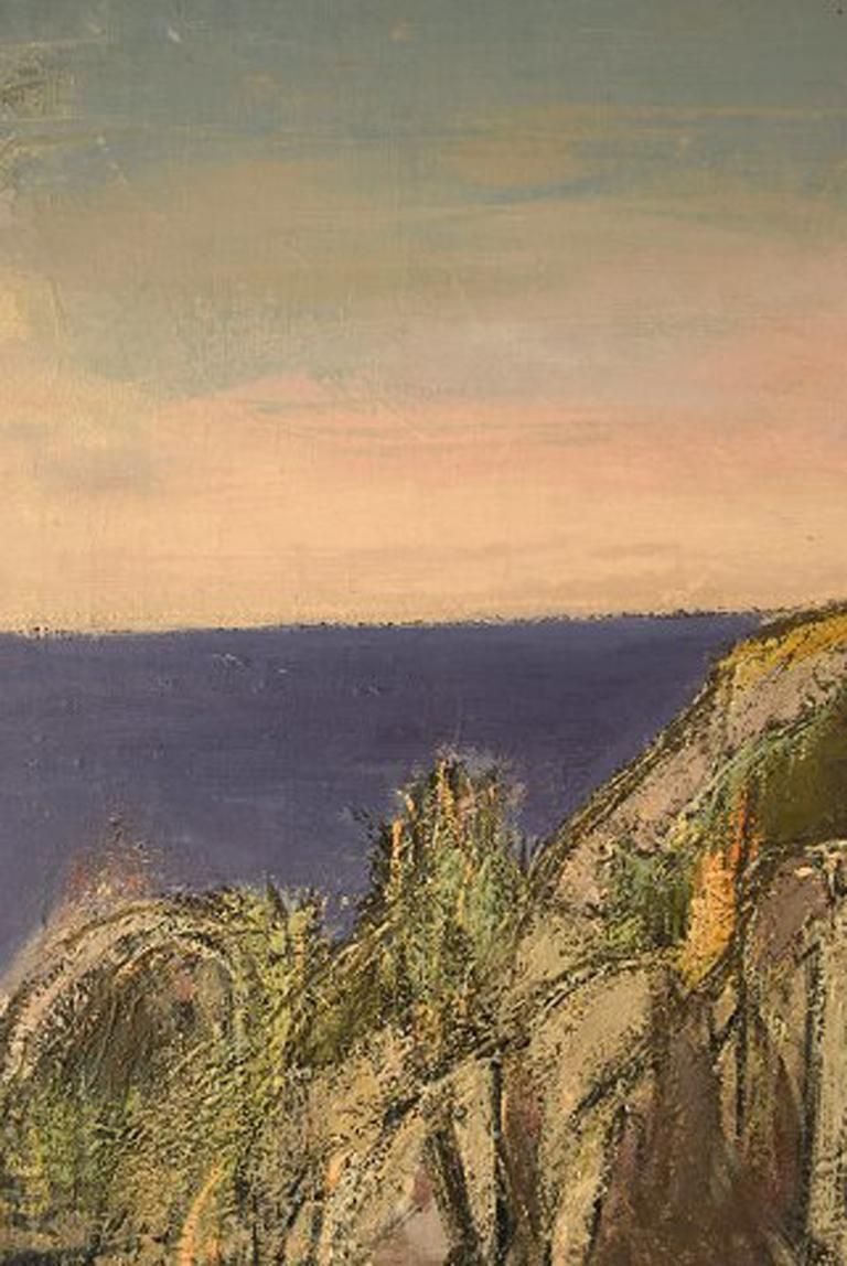 Helge Franzén, Swedish Artist, Coastal Landscape With Rocks photo Art