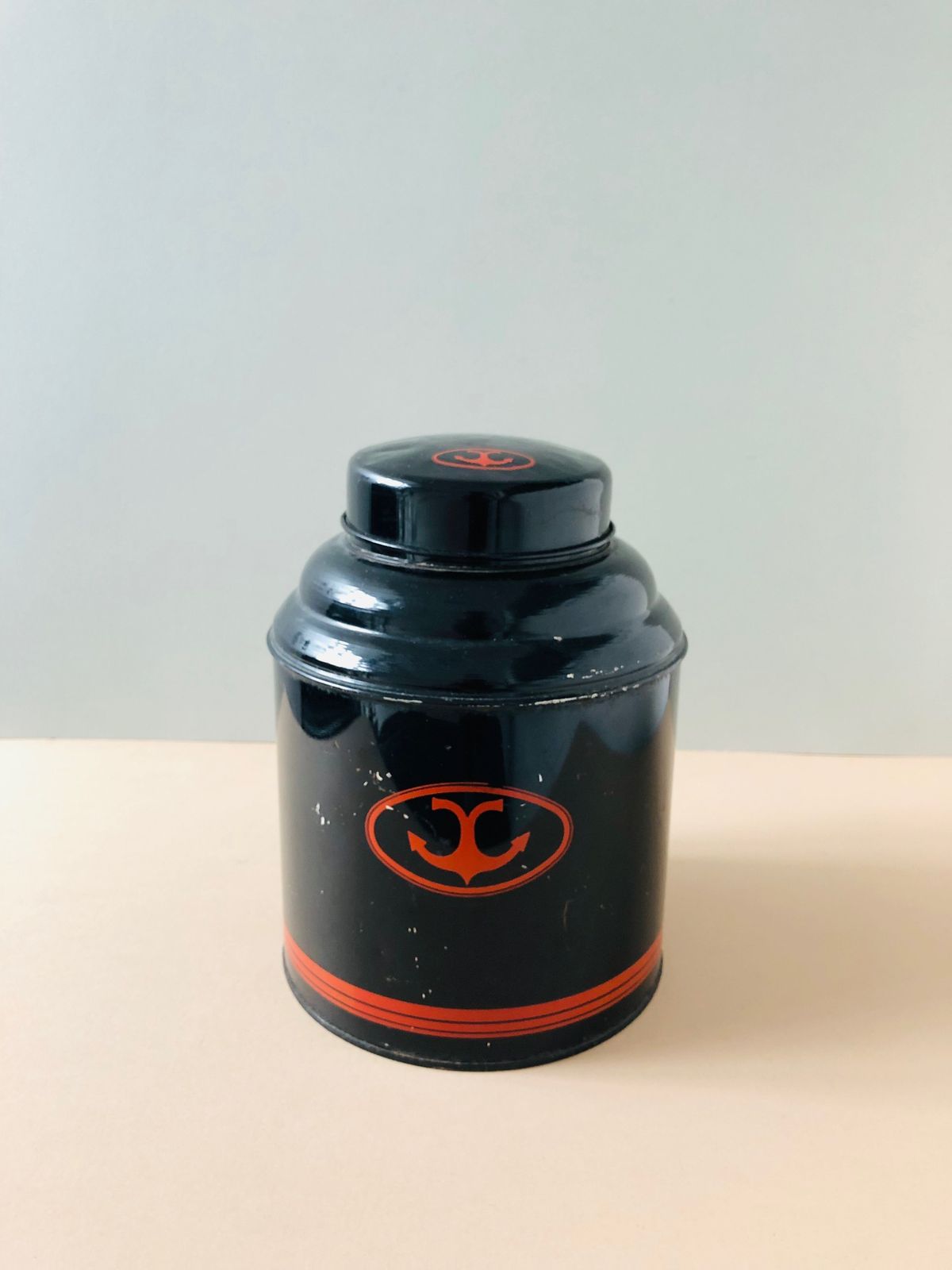Vintage Black Tea Tin / Refill Container