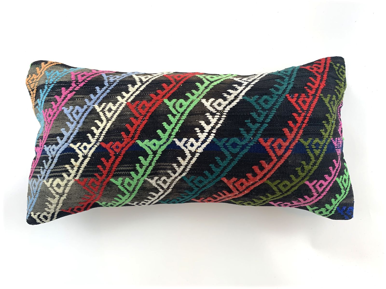 Handgemaakte Kilim Kussenhoes, 60x30 Cm, Vintage Boho, Decoratief, Turks Kilim