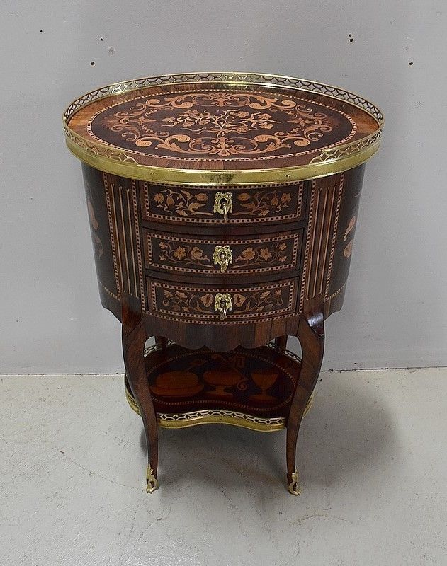 Small Inlaid Chiffonnière Commode, Rosewood, Louis XV / Louis XVI Transition Style, 19th