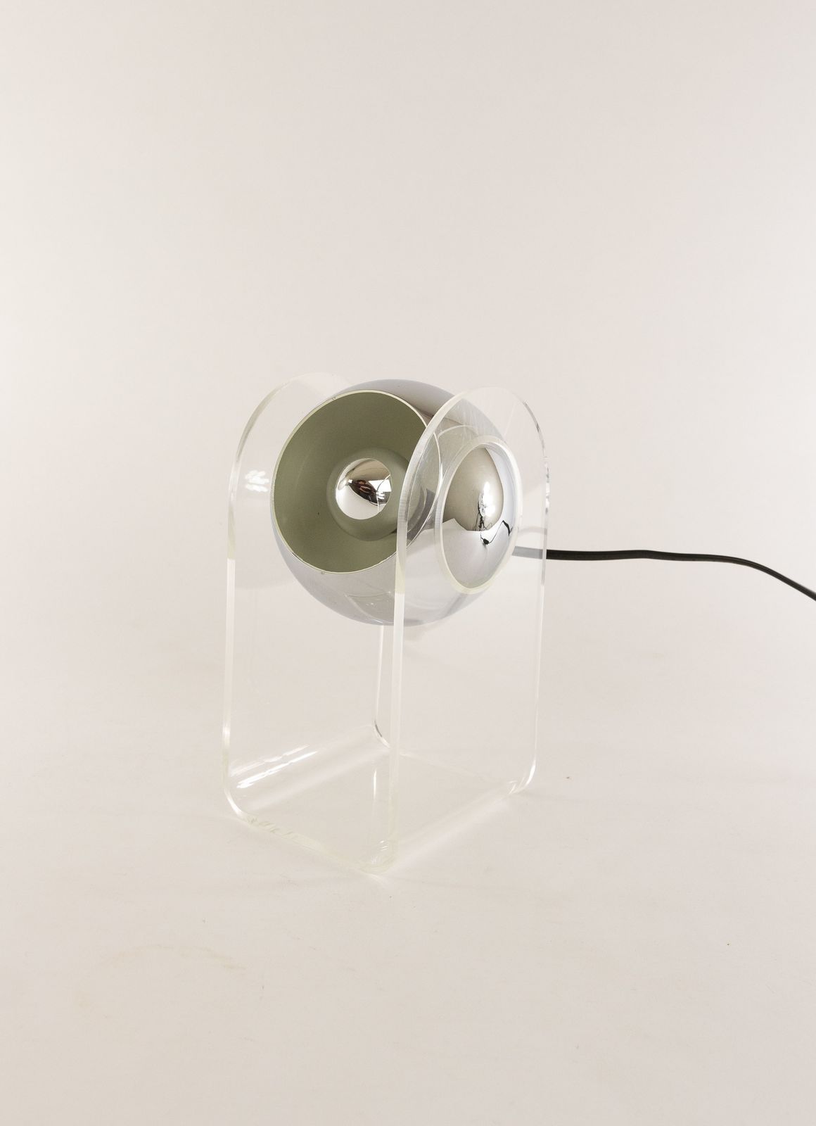 Perspex With Chrome Sphere Table Lamp Sensorette By Insta Gmbh photo vintage