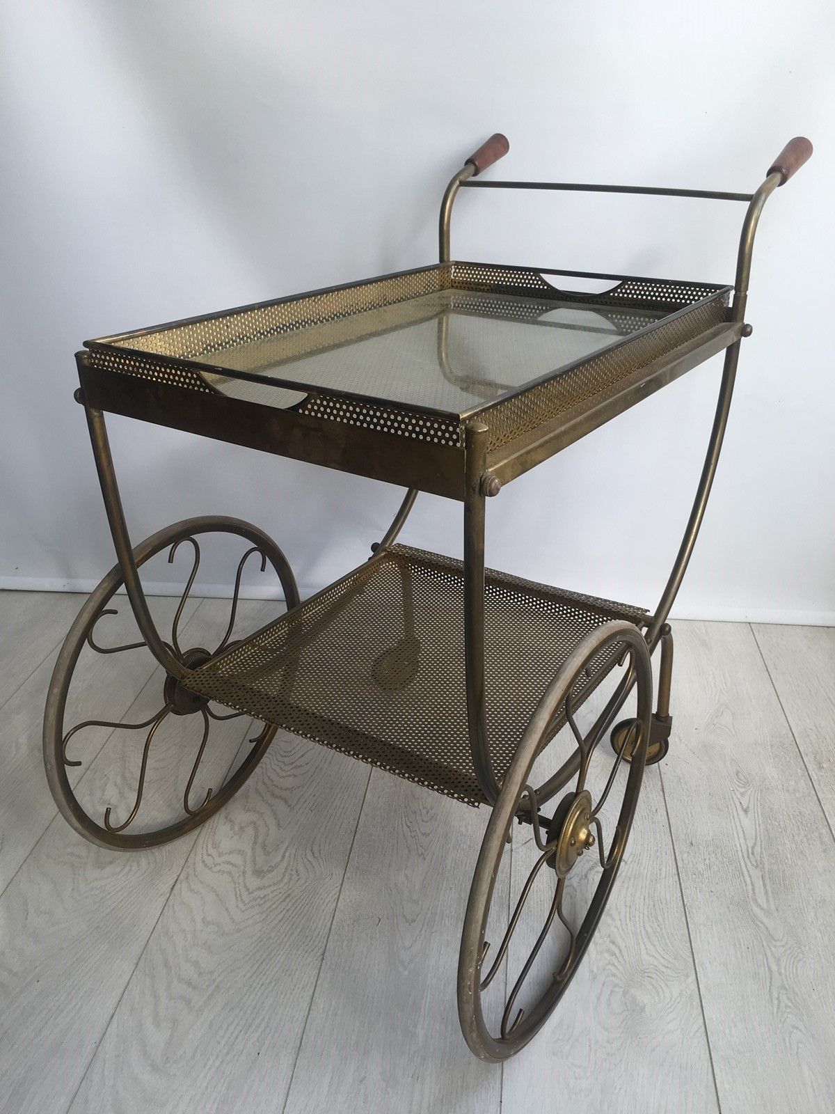 Midcentury Brass Bar Cart By Josef Frank photo Furniture