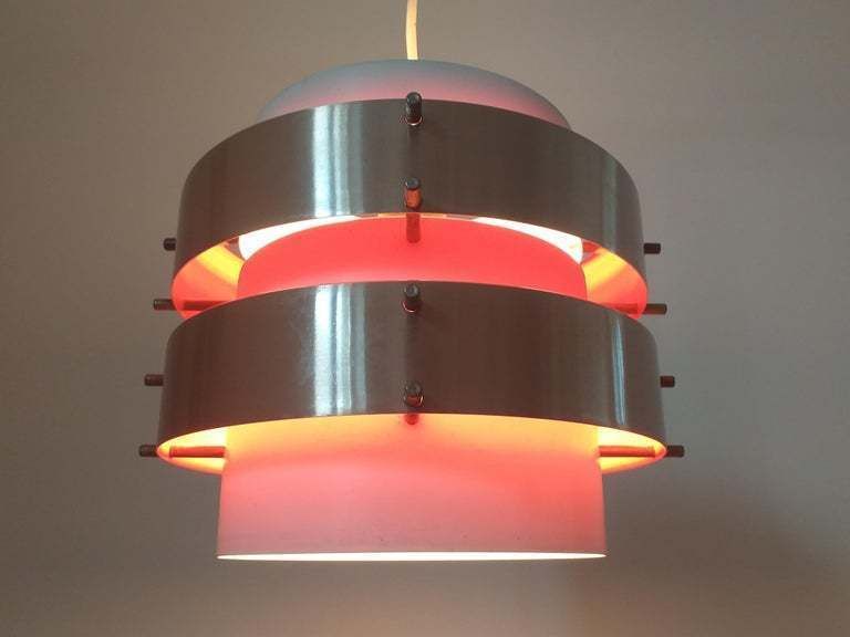 Mid Century Pendant In Style Of Jo Hammerborg, Denmark, 1970s.