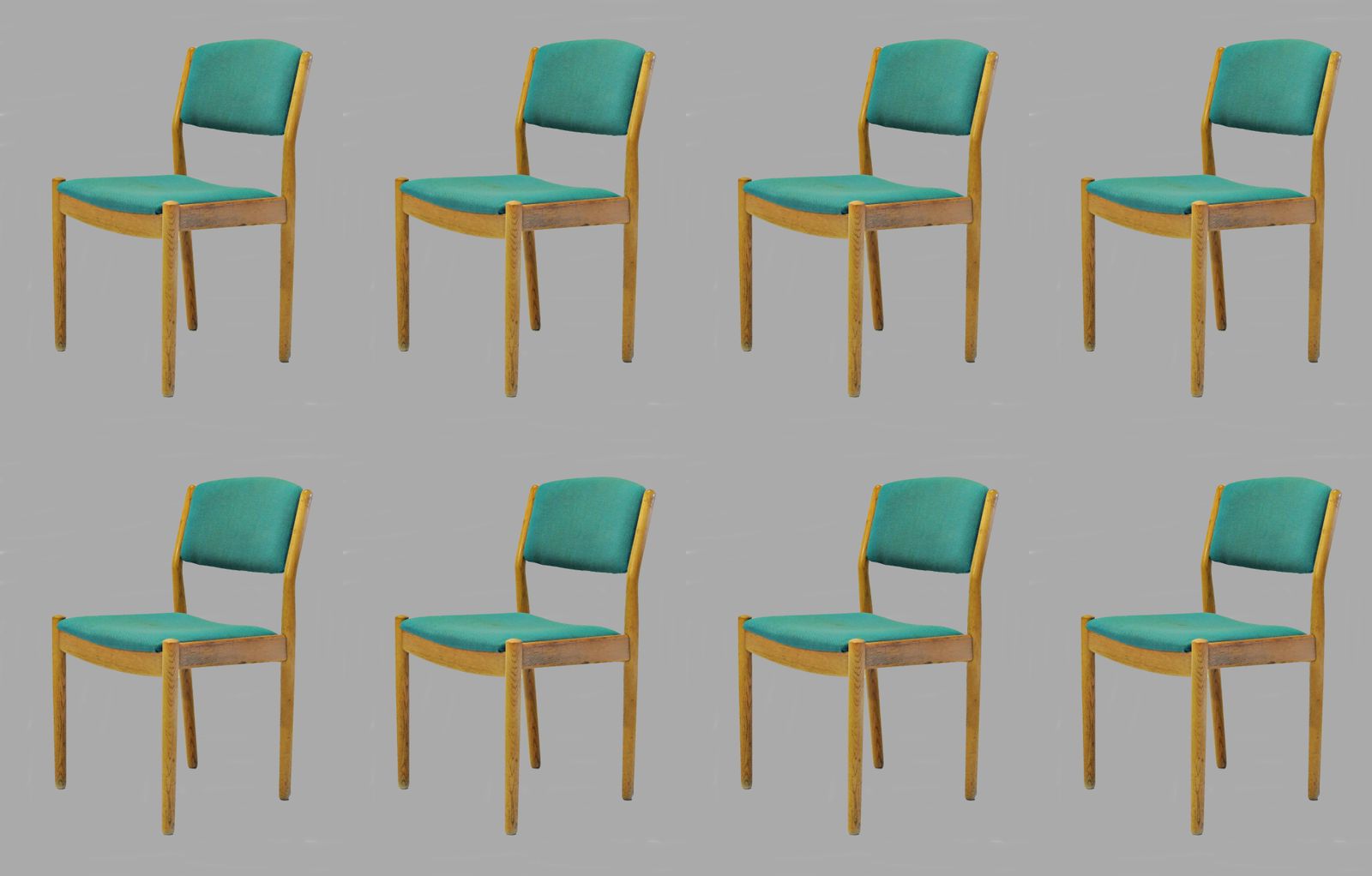 Set Of Eight Poul Volther Refinished Dining Chairs In Oak, Inc. Reupholstery