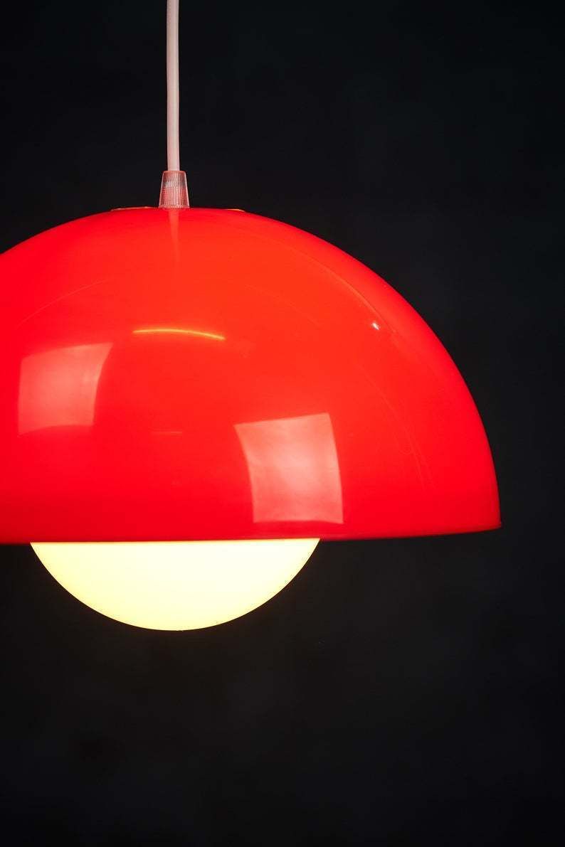 Pendant Lamp Reminiscent Verner Panton, Danish Design, 1960s photo furniture