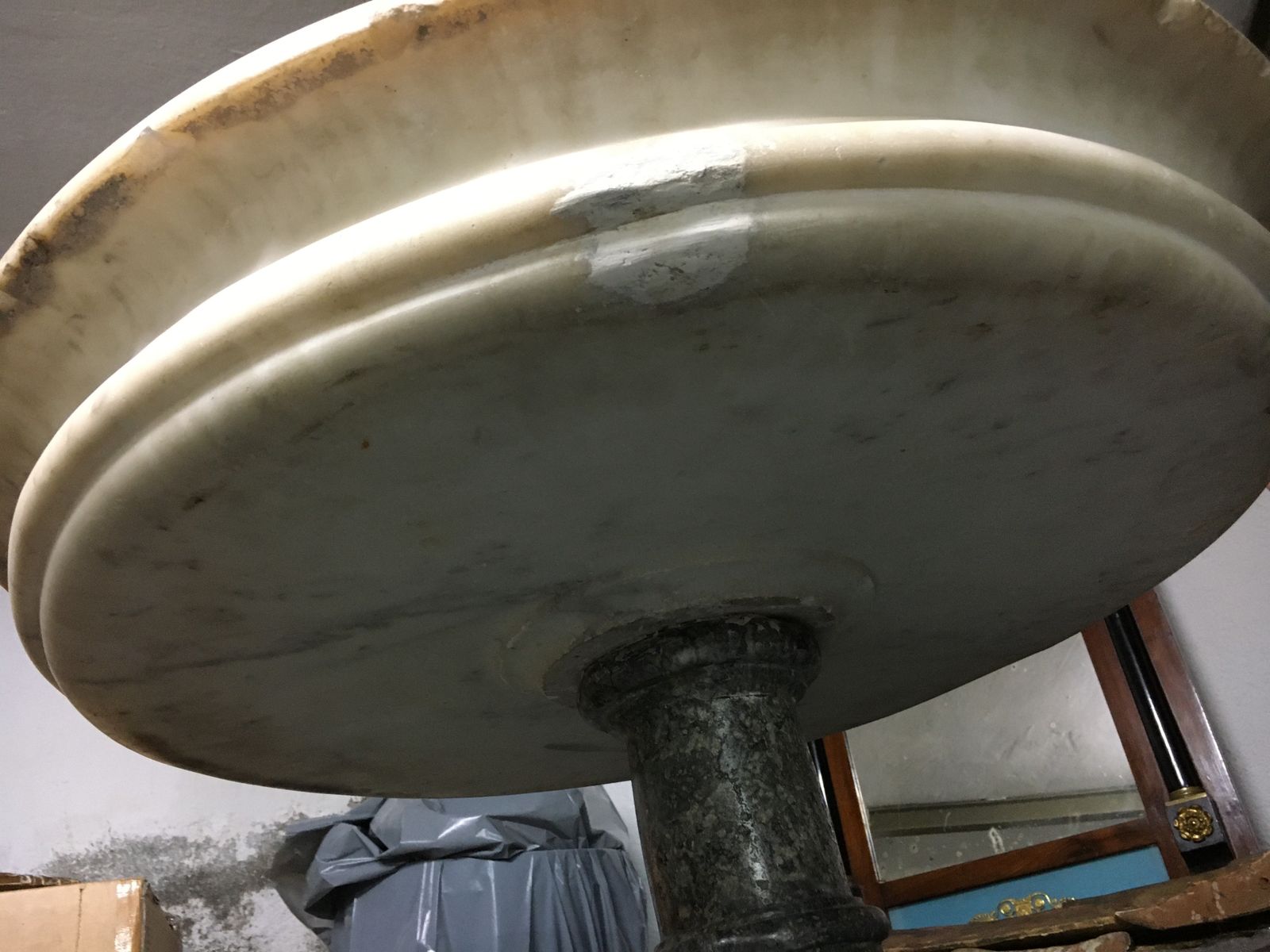 Carrara Marble Fountain With  Its  Gray Sainte Anne Marble Base. French. Circa 1700 Eighteenth Century. photo 14900.0