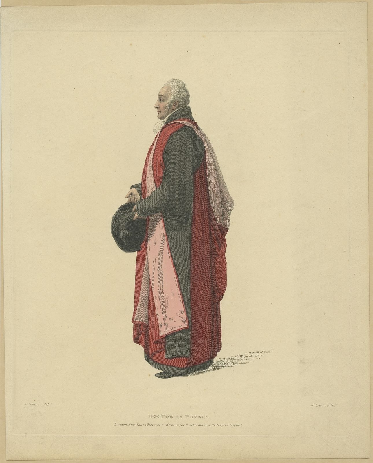 Antique Print Of A Doctor In Physic By Ackermann (1813)