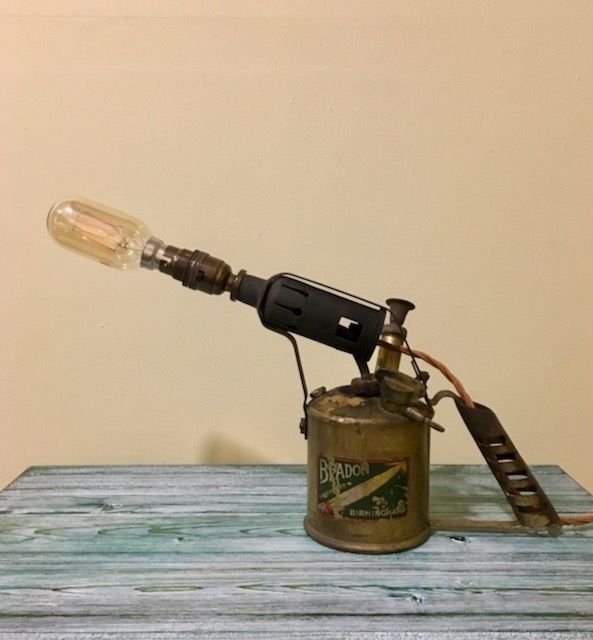 1938 Vintage Bladon Blow Torch Table Light