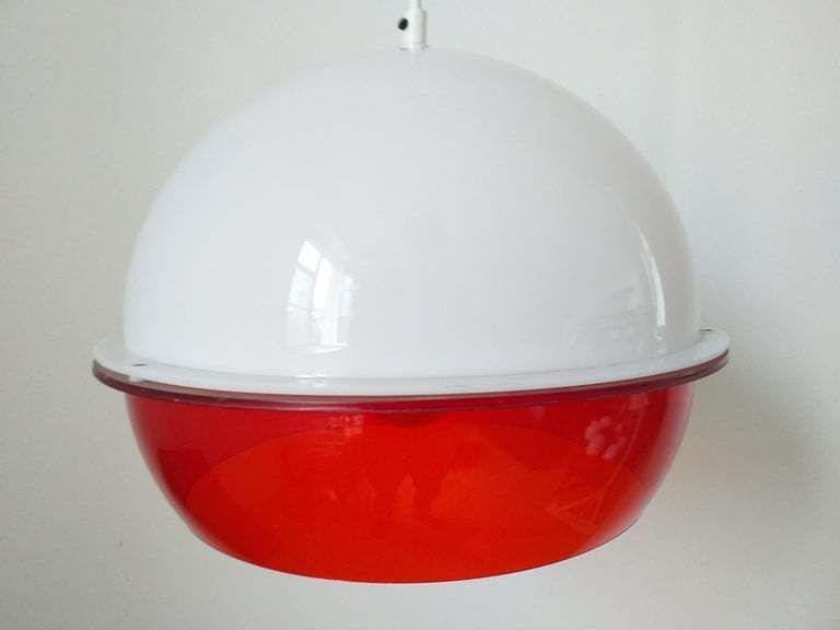 Lighting Mid Century Pendant In Style Harvey Guzzini, Space Age, Italy, 1970s. photo