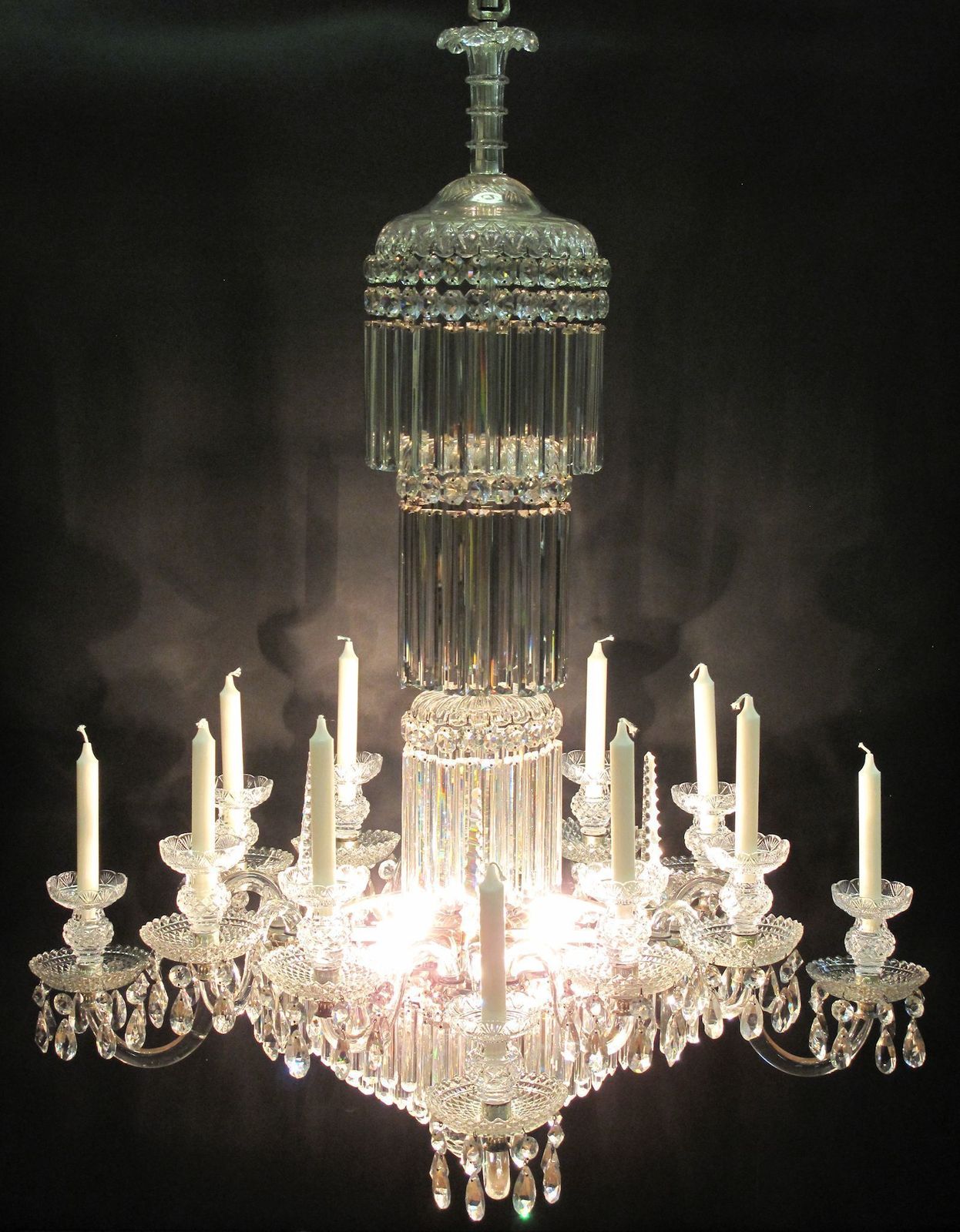 12 Arm Rule Drop Chandelier, Ca. 1820 photo Lighting
