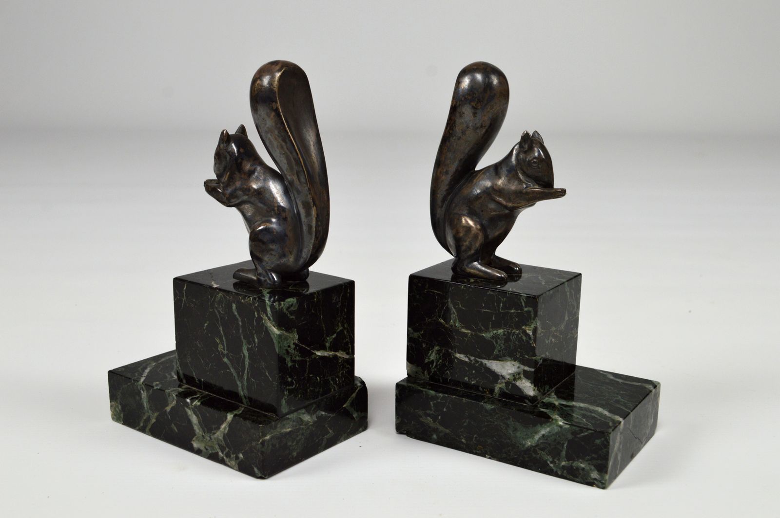 Art Deco Squirrels Bookends, Bronze, Marcel Guillemard, France, Circa 1930 photo for sale