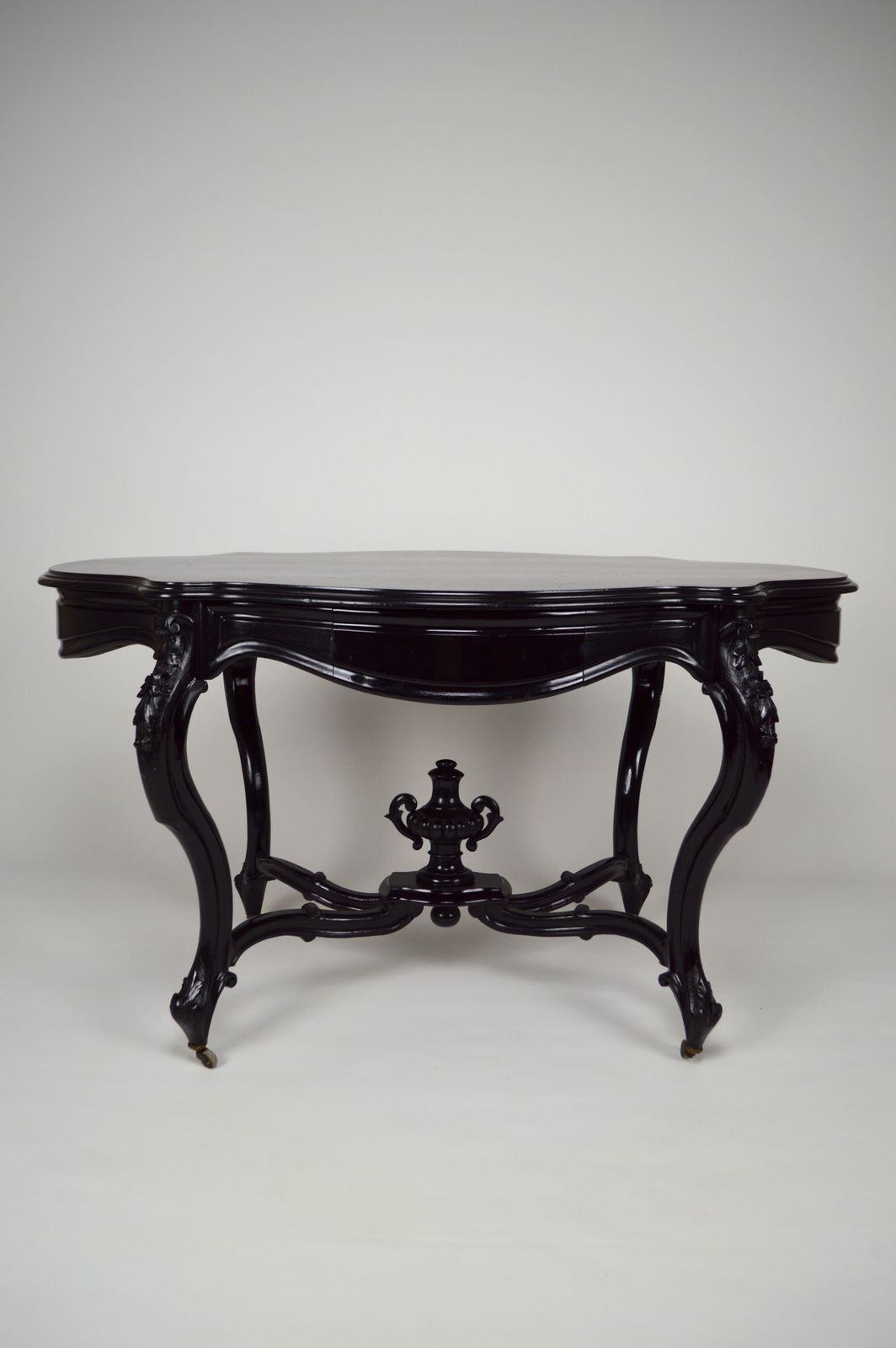 photo for sale Antique Game Table And Two Chairs Set, Ebonised Wood, France, Napoleon III Style