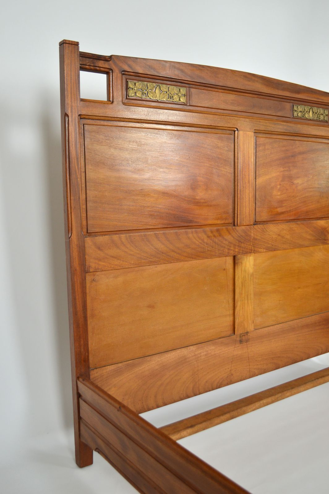French Art Nouveau Mahogany Clematis Bedroom Set By Mathieu Gallerey, Circa 1920 photo for sale