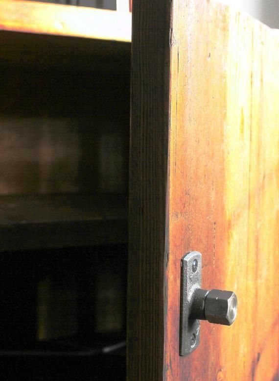 Claudia Reclaimed Chestnut Stained Scaffolding Board And Steel Pipe Shelving Unit With Cupboards photo Furniture