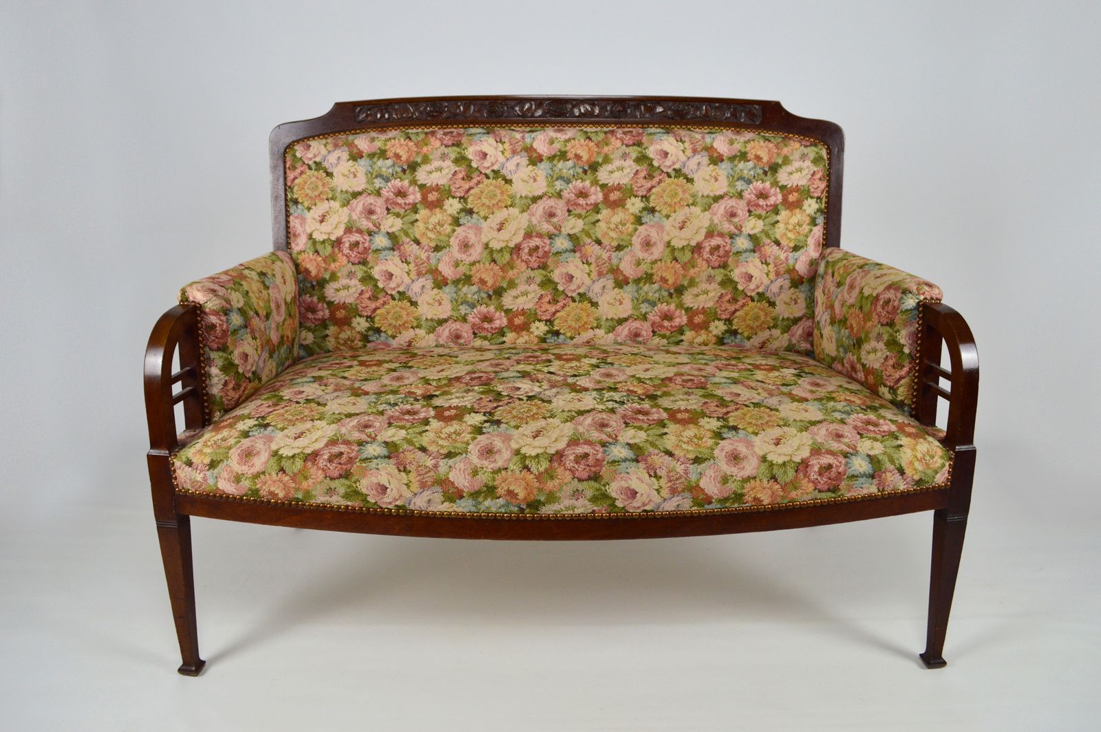 Art Nouveau Salon Set In Carved Mahogany On A Floral Theme, Circa 1900 photo furniture