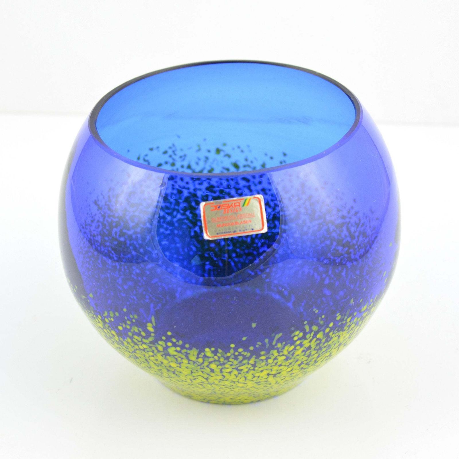 Joska Kristall Mundgeblasen Cobalt Glass Bowl, Germany In The 1960s photo for sale