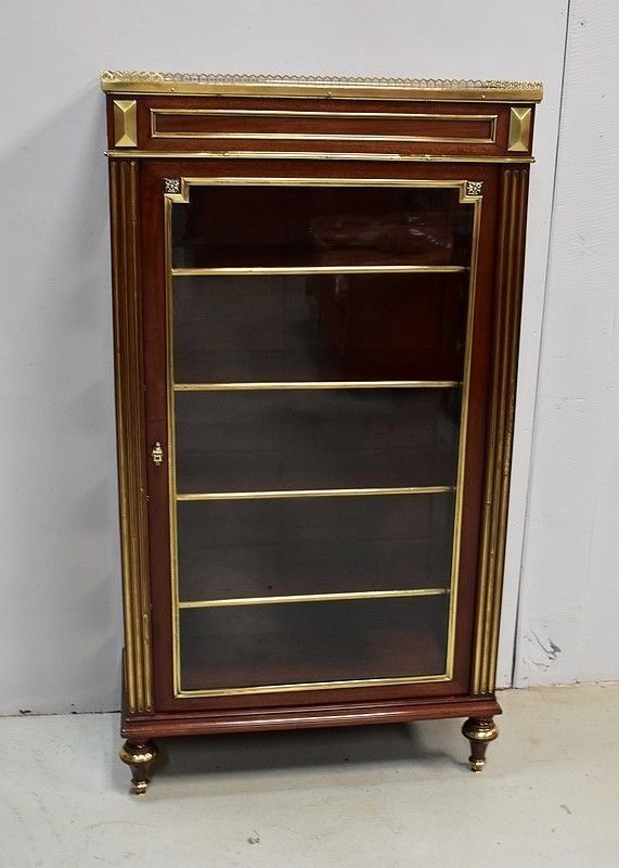Small Showcase Mahogany Solid And Plated, Louis XVI Style   Late Nineteenth photo for sale