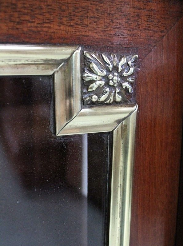 Small Showcase Mahogany Solid And Plated, Louis XVI Style   Late Nineteenth photo vintage