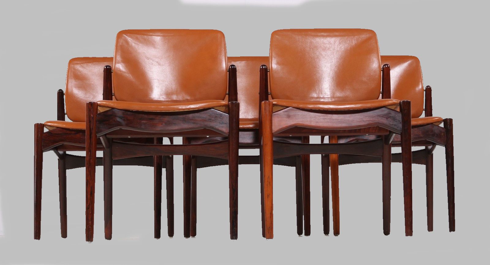 Set Of Five Erik Buch Refinished Dining Chairs In Rosewood, Inc. Reupholstery photo furniture
