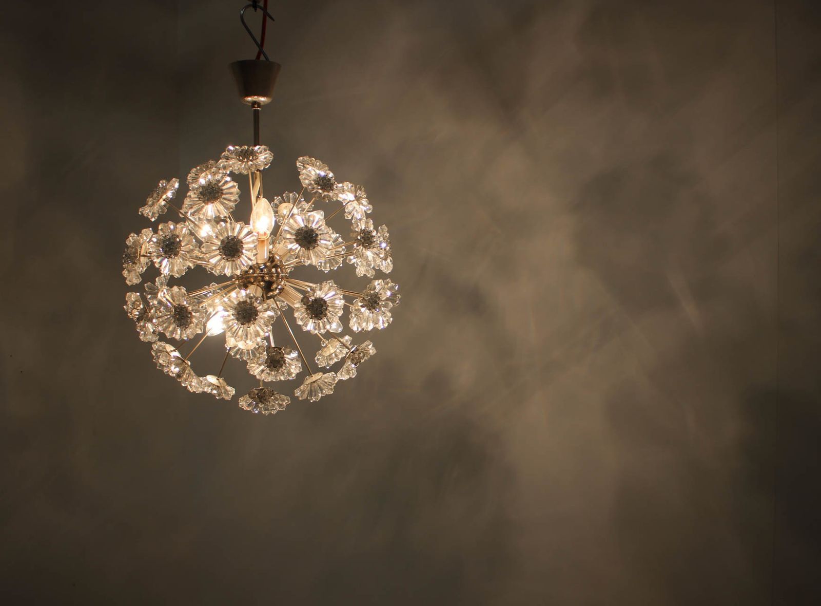 Dandelion Chandelier By Preciosa, 1970s photo vintage