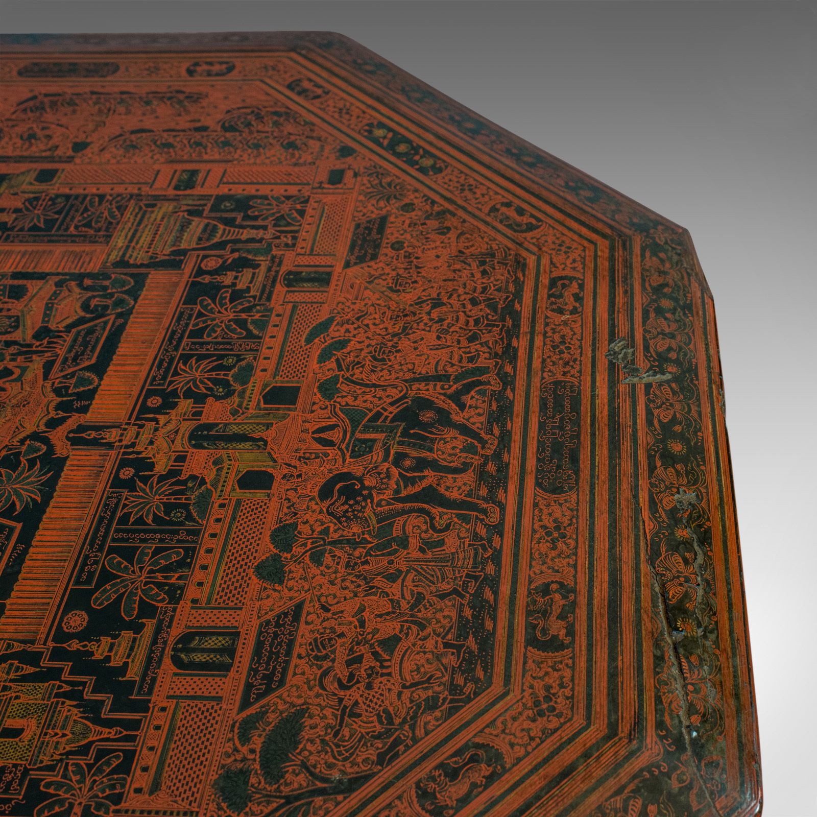 Antique Occasional Table, Victorian, Chinese Elm, Octagonal, Coffee, Moorish photo vintage