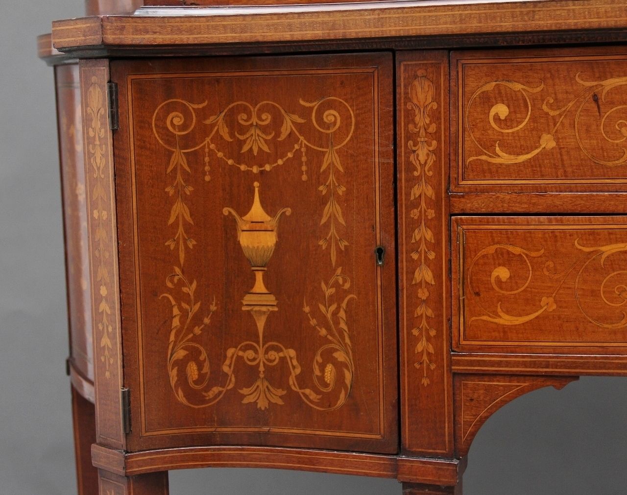 4950.0 19th Century Inlaid Mahogany Display Cabinet photo