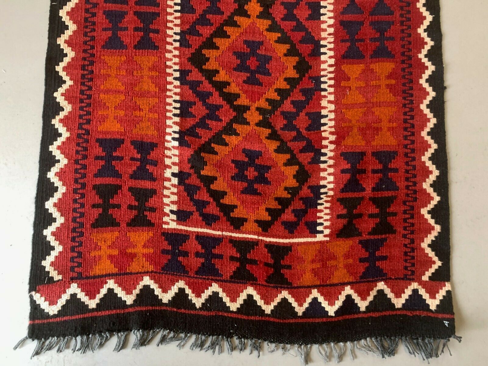 Afghan Narrow Kilim Runner 384x94 Cm, Shabby Chic, Vintage Decor Kelim Rug photo for sale