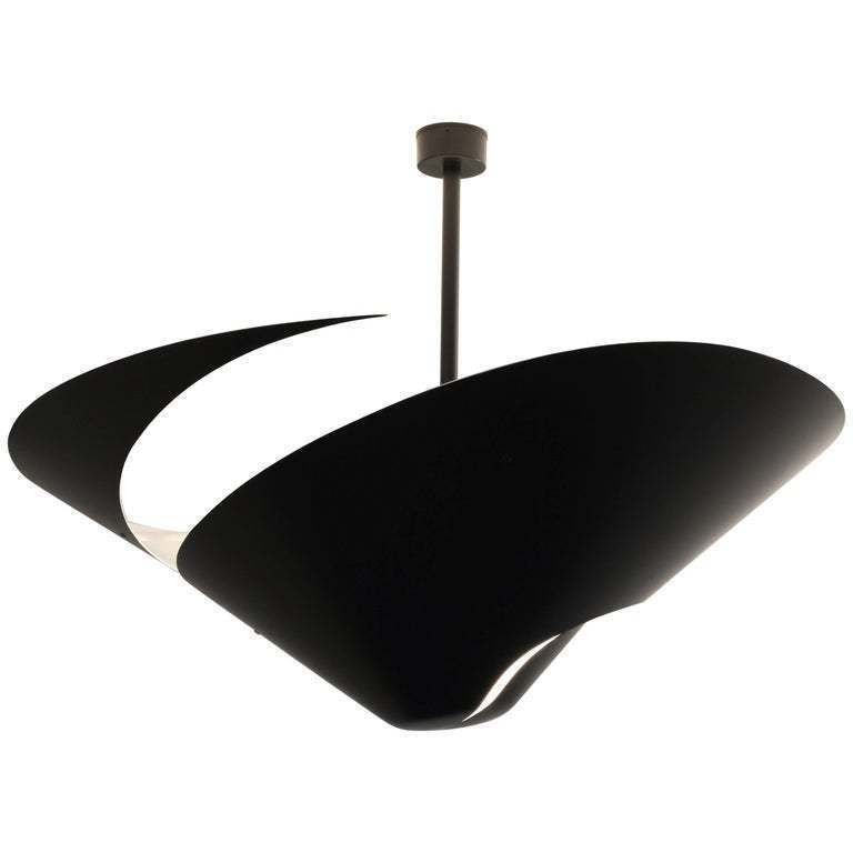 Serge Mouille Large "Escargot" French Pendant Ceiling Lamp 1950
