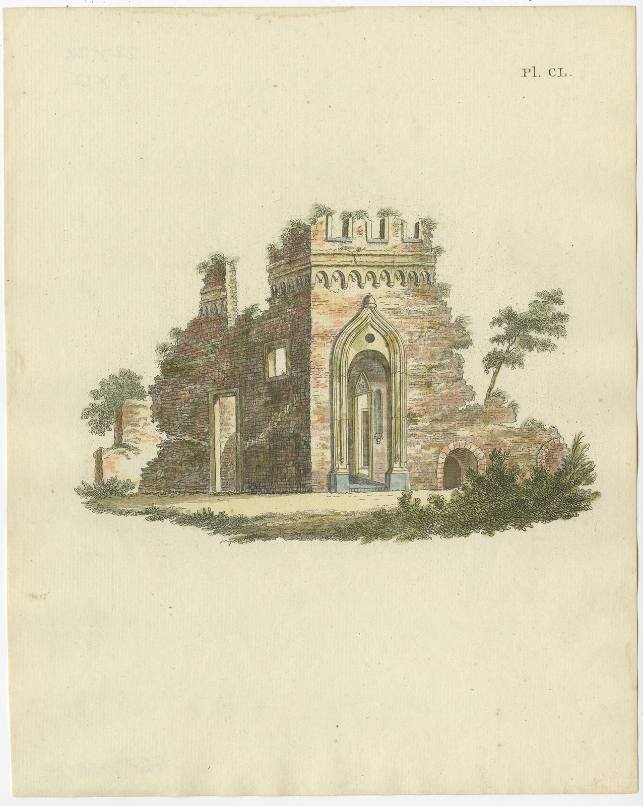 Pl. 150 Antique Print Of Garden Architecture By Van Laar (1802)