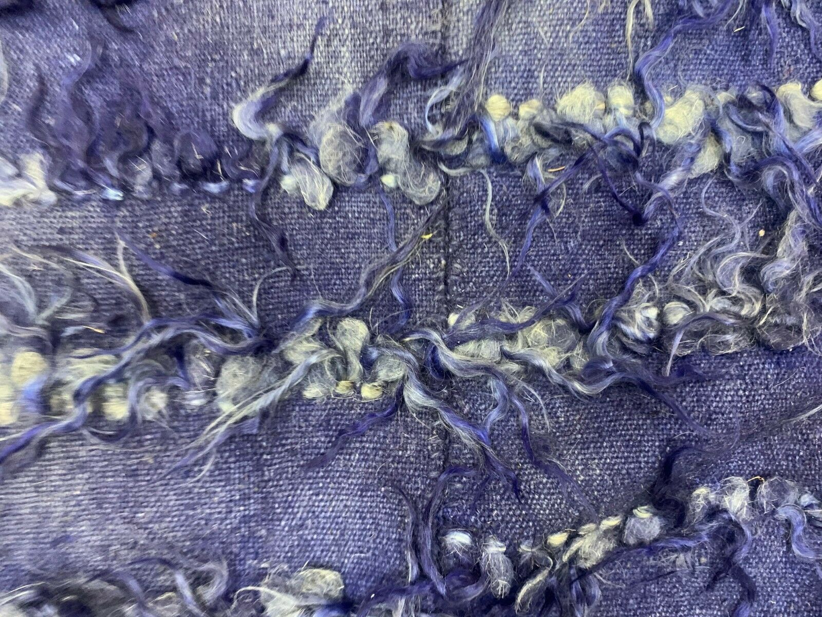 Antique Turkish Shabby Wool Rug 200x125 Cm Blue, Shabby Chic, Shaggy, Shag Pile photo 395.0