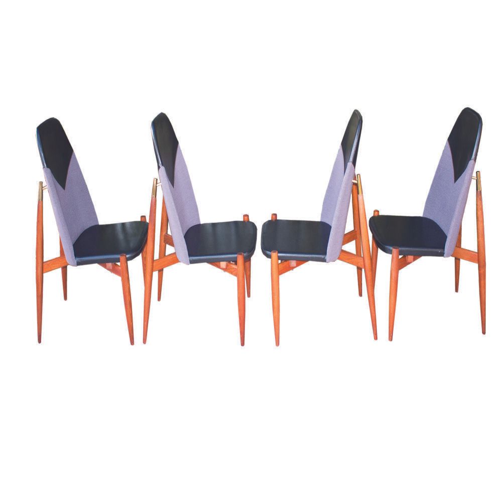 Rare Dining Chairs By Miroslav Navratil, Made In Former Czechoslovakia, 1960s, Set Of 4 photo vintage