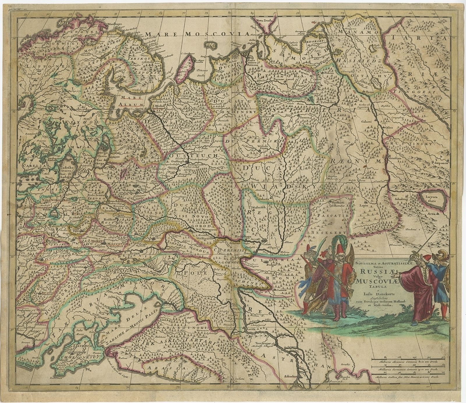 Antique Map Of Russia By Danckerts (C.1680)