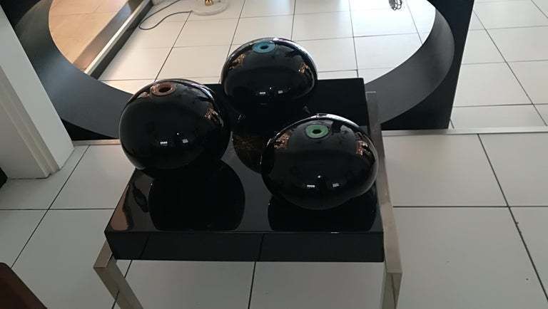 Paolo Crepax Set Of Three Murano Glass Vases Signed photo for sale
