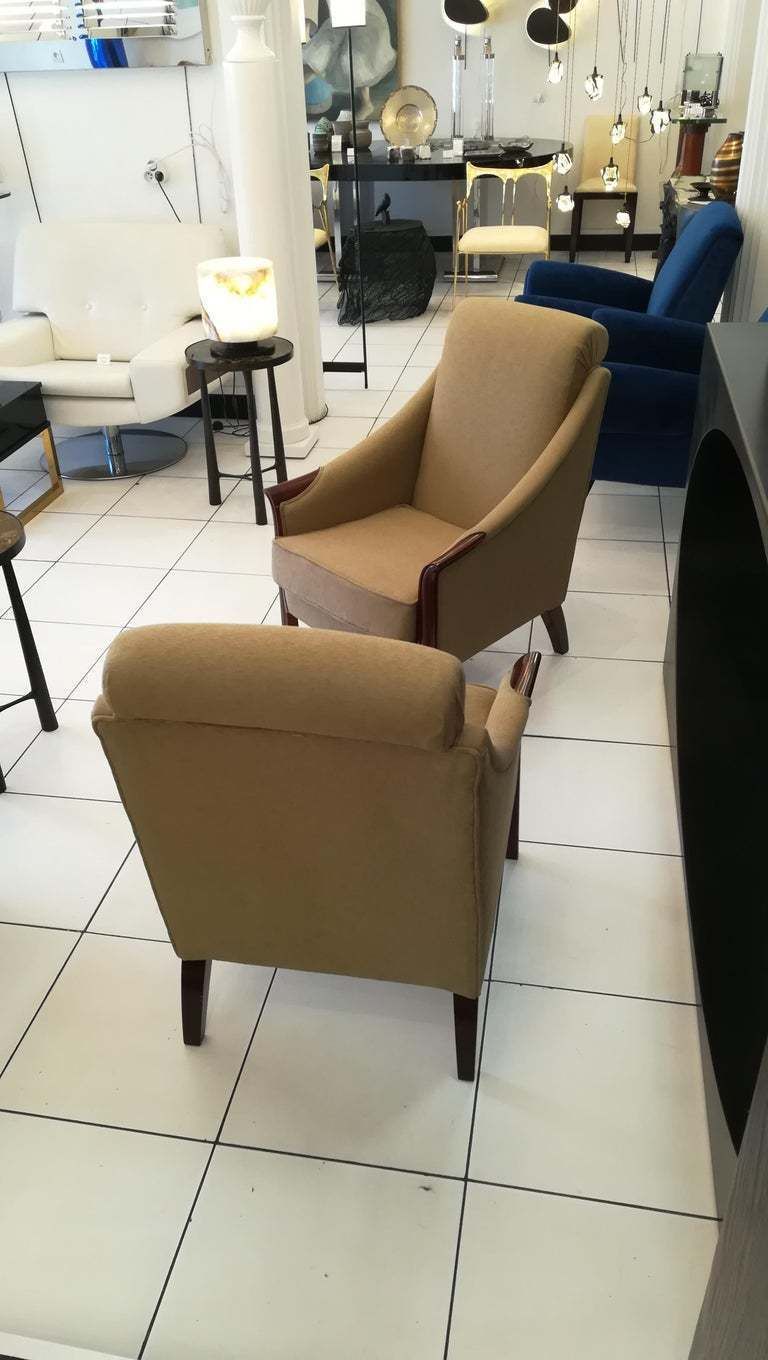 photo for sale Pair Of Art Deco Armchairs In The Style Of Pierre Chareau, Circa 1930