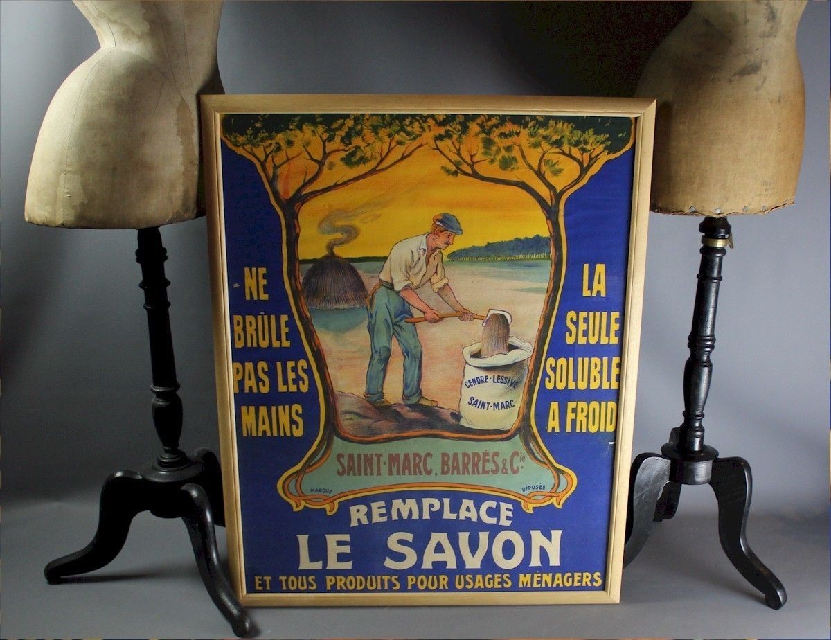 Advertising Poster Cendres De Lessive St Marc.