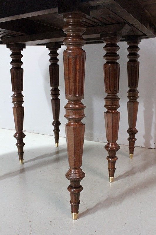 Solid Mahogany Oval Table, Louis Philippe Period   Middle Nineteenth photo vintage