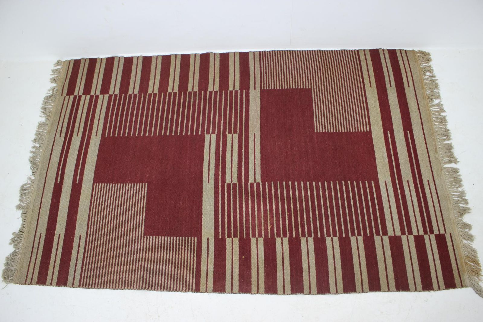 Original Rare Modernist Abstract Geometric Carpet By Antonín Kybal   1948 photo furniture
