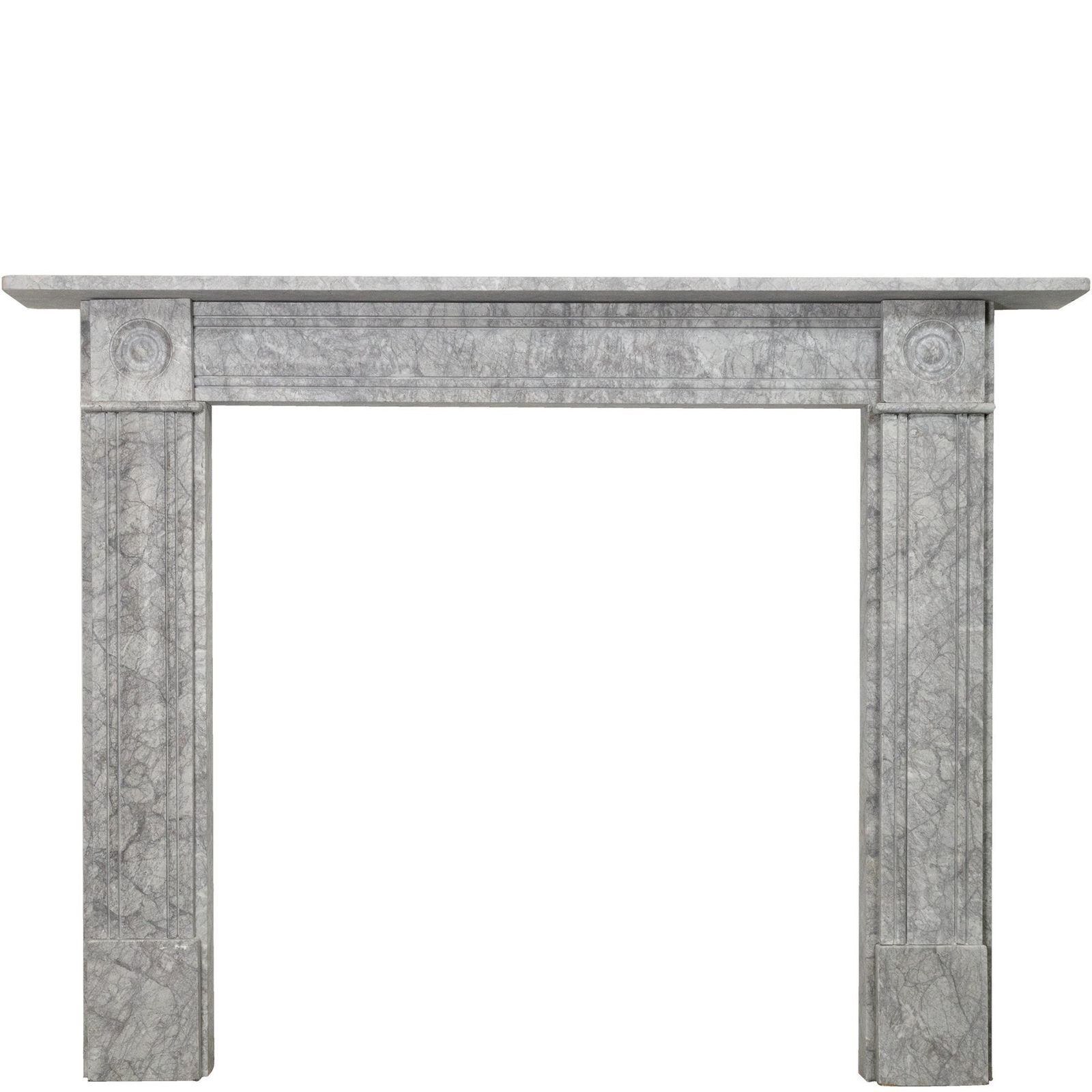 Georgian Style Bullseye Grey Marble Fireplace Surround